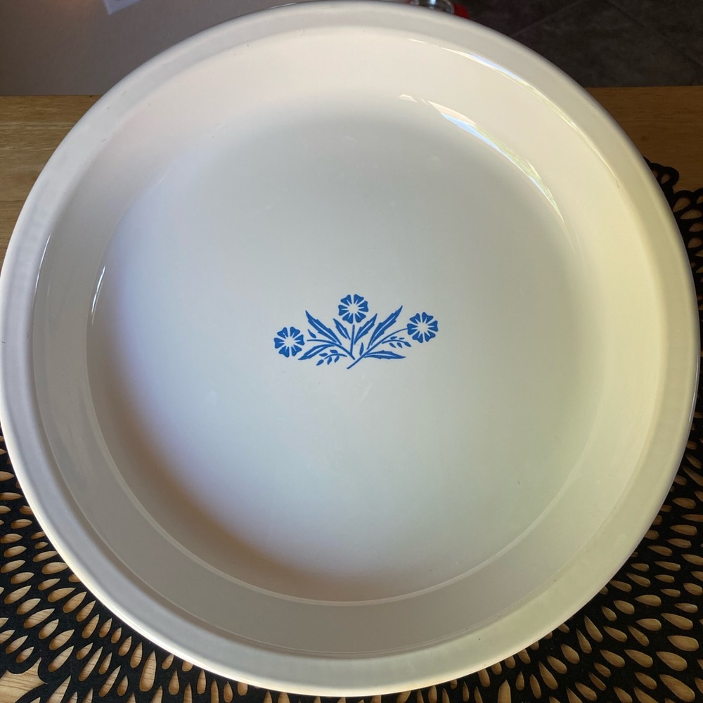Corningware Pyroceram Blue Cornflower Pie Dish